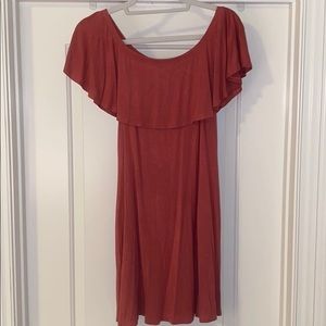 Soprano Salmon Strapless Dress